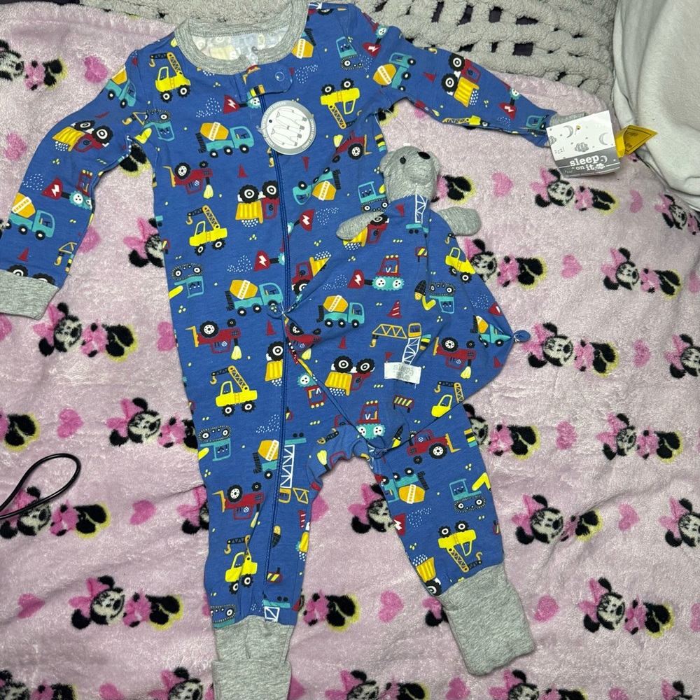 Carter's Blue Construction Print Kids One Piece